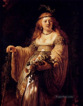 Rembrandt van Rijn Painting - Retrato de flora Rembrandt